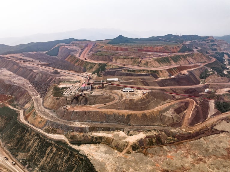 Open-pit iron mine operation