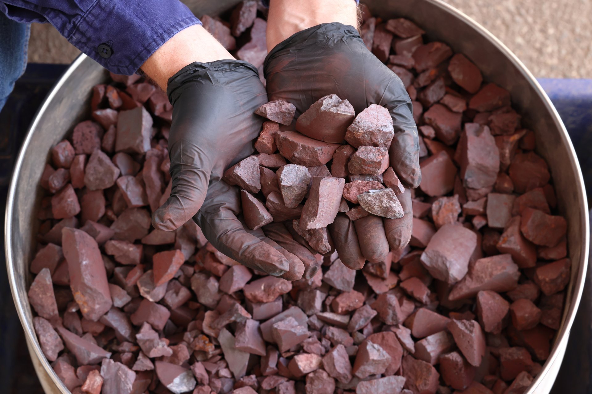 High-grade iron ore samples