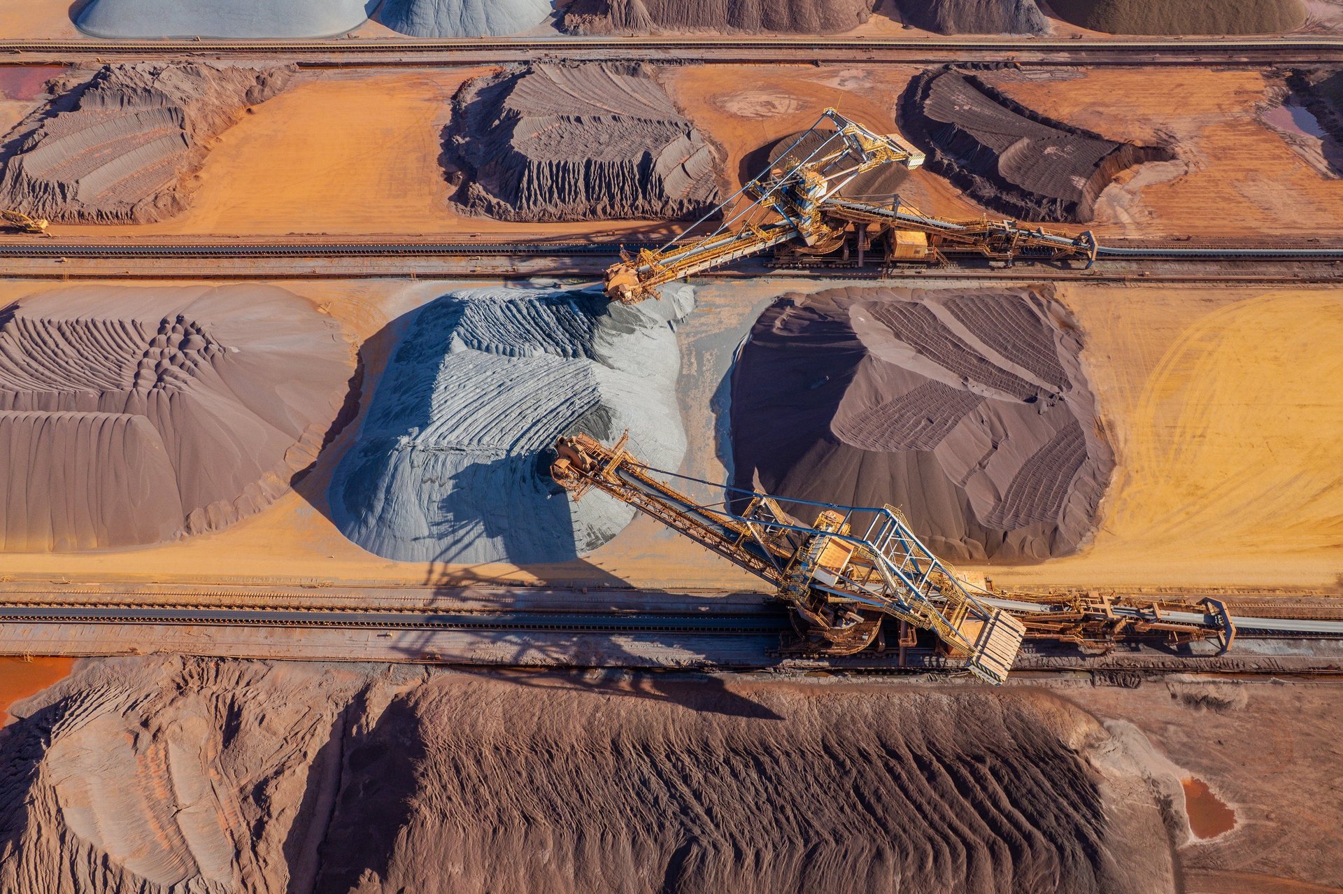 Large machinery at work in metal mine